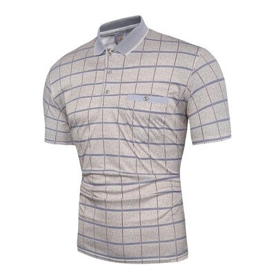 

Toponeto Mens Summer Slim Fit Turn-down Collar Shirt Short Sleeve Pocket Top Blouse
