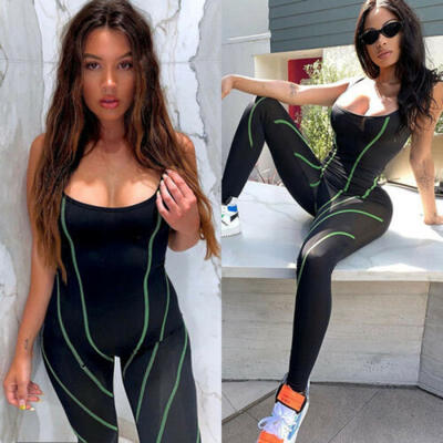 

Women Casual Sleeveless Bodycon Romper Jumpsuit Club Tights Bodysuit Long Pants