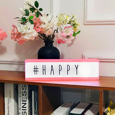 

〖Follure〗Creative Cinema LED Porch Light Up Sign Box Lightbox Message Board Letter Cinema