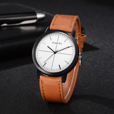 

〖Follure〗Men Business Fashion Leather Band Analog Quartz Round Wrist Watch Watches Blue
