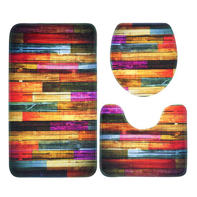 

3pcsset Printed Non Slip Bathroom Carpets Rug Toilet Lid Cover Bath Mat