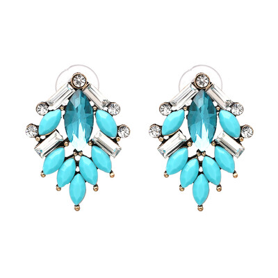 

JURAN 2019 New Arrival Fashion Statement Gem Crystal Tree Shape Stud Earrings For Women Hot Jewelry 9 Colors Wholesale J50064