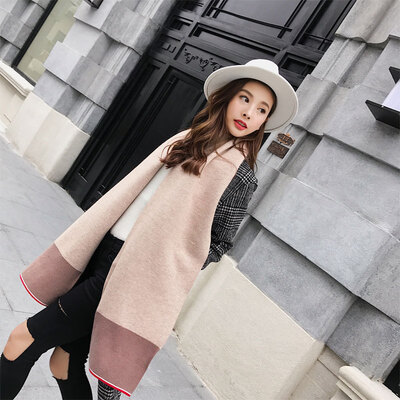 

Korean version of the female pressure wrinkle thickening dual-use scarf knitted wool couple models long spell color collar autumn&winter new