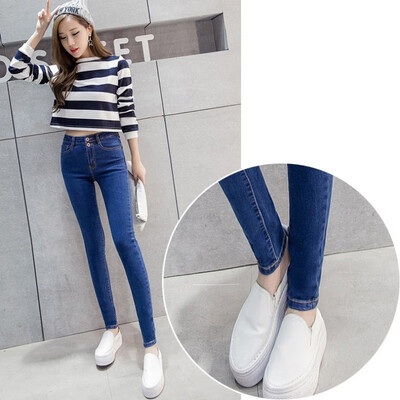 

High Waist Jeans New Slim High Waist Jeans Pencil Pants Fashion Casual Women Ankle-length Skinny Jeans Woman