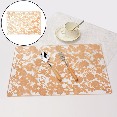 

Gobestart Beautiful Wedding Solid Color Transparent Lace Flower PP Placemat