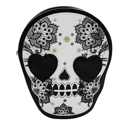 

Halloween PU Leather Women Retro Skull Print Shoulder Crossbody Bag Handbag
