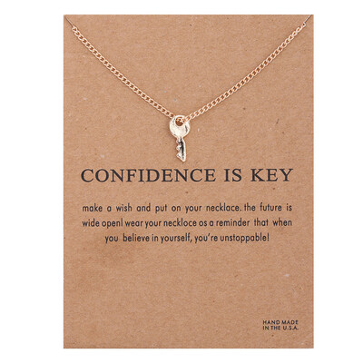 

With Card Alloy Key Star Infinity Love Horse Drop Gold-color Shorts Clavicle Chains Fashion Necklaces & Pendants Wholesale