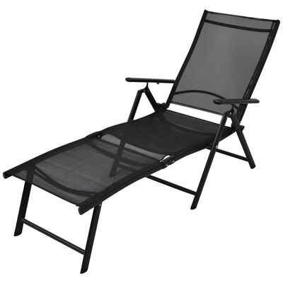 

Folding Sun Lounger Aluminium Black