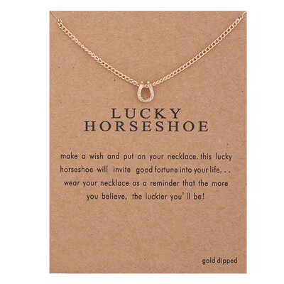 

Lucky Horseshoe Alloy Gold-color Shorts Chains Clavicle Necklaces & Pendants New Fashion Jewelry For Women