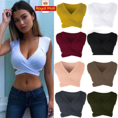 

Womens Ladies Plain Sleeveless Strappy Cami Bralet Bra Summer Crop Top Vest UK