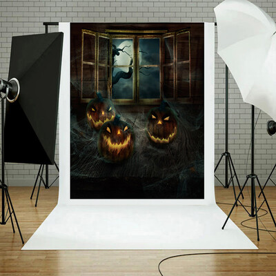 

Toponeto Halloween Backdrops Pumpkin Vinyl 3x5FT Lantern Background Photography Studio A