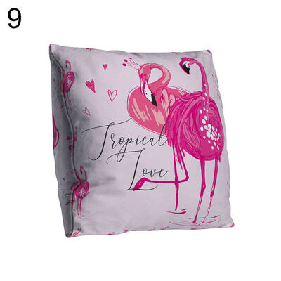 

Lovely Flamingo Square Throw Pillow Protector Case Cushion Cover Sofa Bed Decor