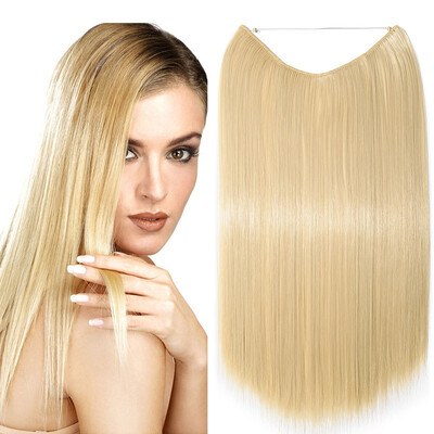 

Miracle Translucent Invisible Wire Fish Line on Clip in Hair Extensions 20-24 Inch Straight Wavy Curly Synthetic Hairpieces