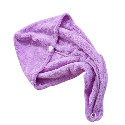 

Microfiber Hair Drying Towel Ultra Absorbent Twist Head Turban Drying Cap Bathing Button Hat