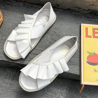 

Net red sandals womens shoes 2019 new ins tide summer fairy wind Joker fashion soft bottom flat non-slip pregnant women