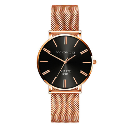 

Featured Women Watches Fashion Thin Dial Ladies Quartz Wristwatch Movement Rose Gold Strap Luxury Clock Dress Reloj Mujer