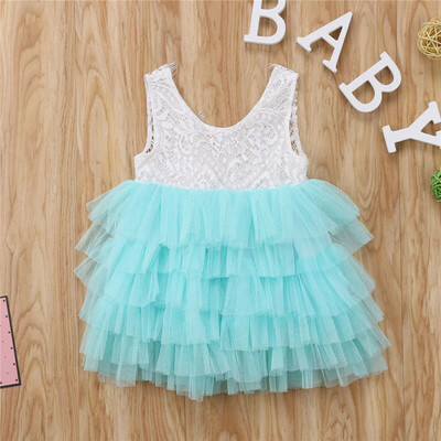 

Kid Baby Girl Dress Party Pageant Formal Dresses Tulle Tutu Lace Backless Dress