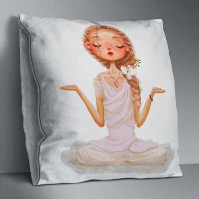 

1 Pc Creative Geometry Yoga Meditating Pattern Double-sided Polyester Pillowcase