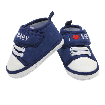 

I LOVE Baby Letter Printed Canvas Shoes Autumn Baby The First Walker Shoes Childrens Lace Casual Shoes