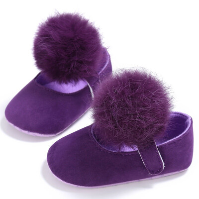 

2018 New Style Kids Girls Fashion Cotton Fabric Toddler Shoes Girl Cute Hairball Anti-skid Princess Shoe