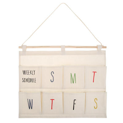 

8 Pocket Cotton Linen Wall Hanging Storage Bag Wardrobe Cosmetic Hang Pouch