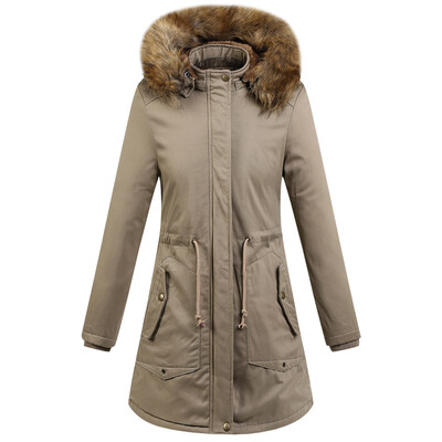 

Roseonmyhand Women Winter Warm Thick Outerwear Hooded Coat Cotton-padded Jacket Plus Size