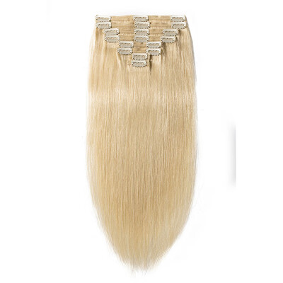 

Clip in 100 Remy Human Hair Extensions double weft Grade 7A Quality Full Head 8pcs 18clips Soft Silky Straight for Women