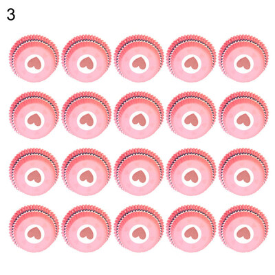 

100Pcs Heart Spot Rabbit Print Cupcake Cake Case Muffin Baking Cup Party Decor