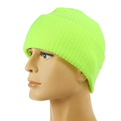 

Pure Color Striped Warm Knitting Wool Beanie Outdoor Riding Unisex Knitted Hat