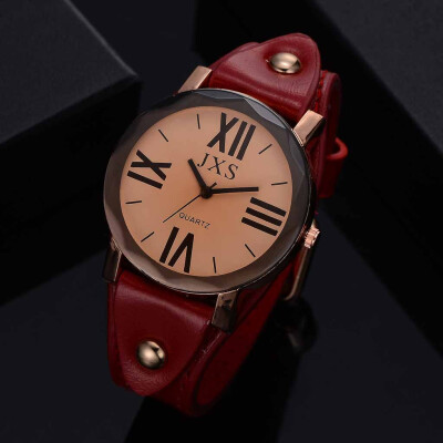 

〖Follure〗Fashion Roman Numerals Simple Casual Leather Padded Strap Womens Quartz Watch