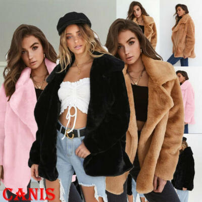 

New Women Warm Winter Thicken Fleece Fur Coat Parka Overcoat JacketOutwear