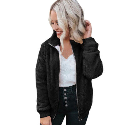 

Toponeto Fashion Women Warm Fluffy Sweatshirt Winter Zipper Casual Outwear Coat