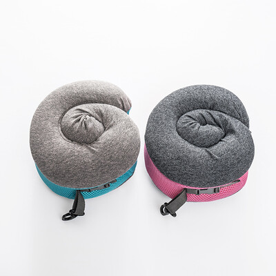 

Beijing Tokyo made foldable memory cotton U-shaped pillow neck pillow slow rebound breathable ergonomic red dot award blue gray two-color stitching