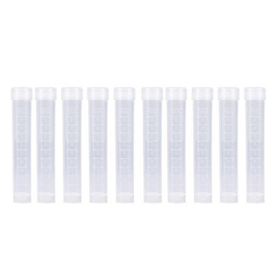 

Greensen Sample Container Sample Bottle10pcs 10ml Plastic Frozen Test Tubes Vial Screw Seal White Cap Pack Container
