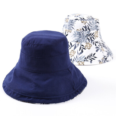 

Korean fashion basin hat sun hat UV proof female Hat Large brim flanging cloth hat double folding sun hat