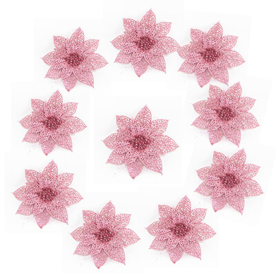 

〖Follure〗10PcsSet Christmas Flowers Trees Xmas Decor Glitter Wed Birthday Party 10cm