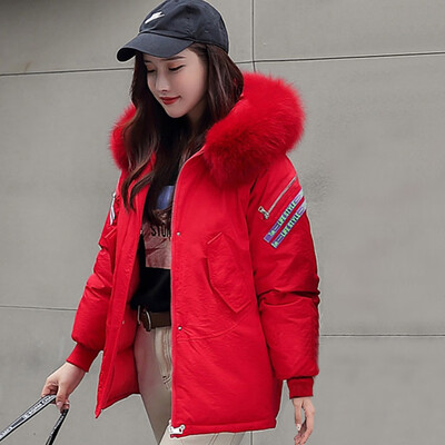 

Tailored Women Outerwear Long Sleeve Hooded Pockets Cotton-padded Letter LIFE STYLE Coat