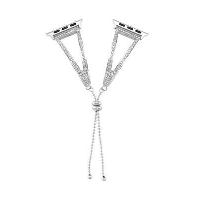 

Stainless Steel Hollowed Crystal Watch Band Wrist Strap for iWatch 123