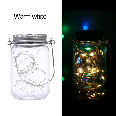 

Mason Jar Solar Lantern Lights Waterproof 20LEDs Lid Lamp Starry Fairy Light Creative Copper Wire String Outdoor Decor Patio Garde