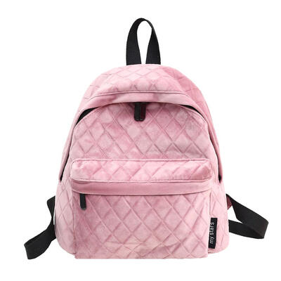 

Mini Plaid Velvet Backpacks Women Girls Pure Shoulder School Travel Bags