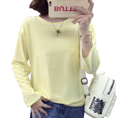 

Women Casual O Neck Striped Print T Shirt Long Sleeve T-Shirt harajuku autumn Tshirt befree camiseta feminina