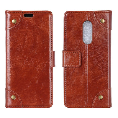 

MOONCASE Millet red rice 5 copper buckle nappa leather case - brown