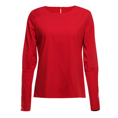 

Fashion Womens Tops Round Collar Shirt Pullover Long Sleeve Casual Blouse SXL