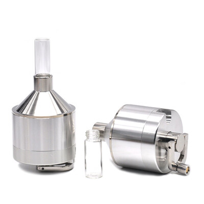 

Siaonvr Funnel Mill Grinder Metal Aluminium Hand Pollinator Snuff Titanium Press Crusher