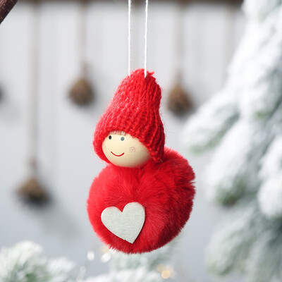 

Toponeto Christmas Plush Ball Pendant Cute Mini Snowman Hanging Pompom Doll Pendant