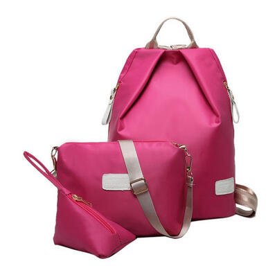

3PcsSet Nylon Backpack Handbag Cosmetic Bag For Women Travel