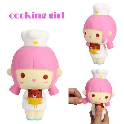

Gotoamei 1PC Cute Cooking Girl Charm Slow Rising Squeeze Stress Reliever Toy