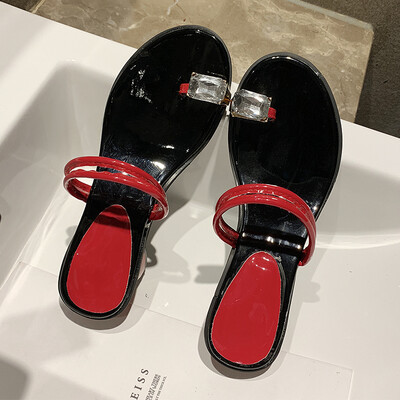 

Korea style two-wear sleeve-toe sandals womens summer fairy white&student Roman cold slippers