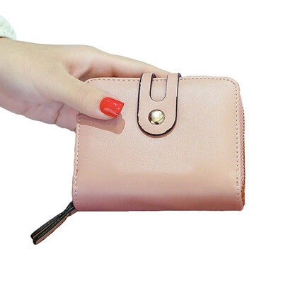 

Solid Color Women Fashion Faux Leather Clutch Purse Multi Slots Short Wallet