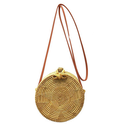 

Summer Retro Rattan Shoulder Crossbody Straw Bag Women Circle Beach Handbag